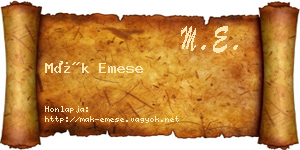Mák Emese névjegykártya
